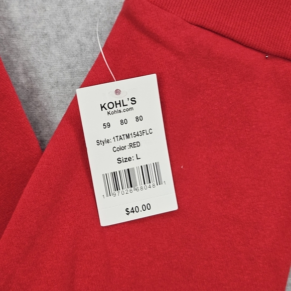 Ugly Christmas Sweater Crew Neck Sweatshirt Red‎ Men's Size L - Picture 2 of 4